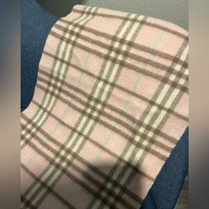 Burberry Pink and Brown Checkered Scarf